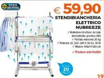Todis STENDIBIANCHERIA ELETTRICO NUBREEZE offerta