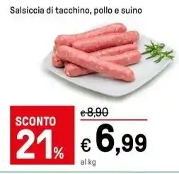 Iper La Grande Salsiccia di tacchino, pollo e suino offerta