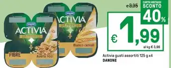 Iper La Grande Activia gusti assortiti 125 g x4 DANONE offerta