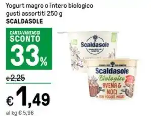 Yogurt magro o intero biologico gusti assortiti 250 g SCALDASOLE