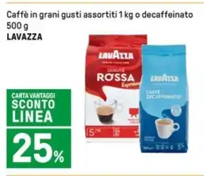 Iper La Grande Caffè in grani gusti assortiti 1 kg o decaffeinato 500 g LAVAZZA offerta