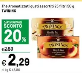 Iper La Grande The Aromatizzati gusti assortiti 25 filtri 50 g TWINING offerta