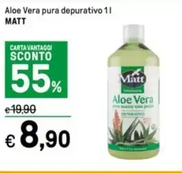 Iper La Grande Aloe Vera pura depurativo 1 l MATT offerta