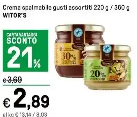 Iper La Grande Crema spalmabile gusti assortiti 220 g / 360 g WITOR'S offerta