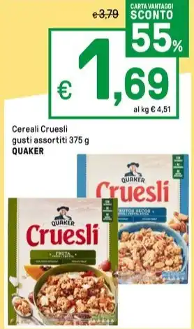 Cereali Cruesli gusti assortiti 375 g QUAKER