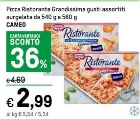 Iper La Grande Pizza Ristorante Grandissima gusti assortiti surgelata da 540 g a 560 g CAMEO offerta