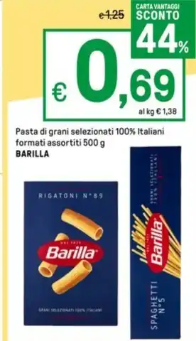 Iper La Grande Pasta di grani selezionati 100% Italiani formati assortiti 500 g BARILLA offerta