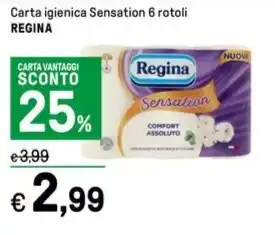 Iper La Grande Carta igienica Sensation 6 rotoli REGINA offerta