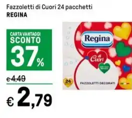 Iper La Grande Fazzoletti di Cuori 24 pacchetti REGINA offerta