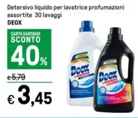 Iper La Grande Detersivo liquido per lavatrice profumazioni assortite 30 lavaggi DEOX offerta