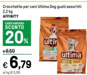 Iper La Grande Crocchette per cani Ultima Dog gusti assortiti 2,2 kg AFFINITY offerta