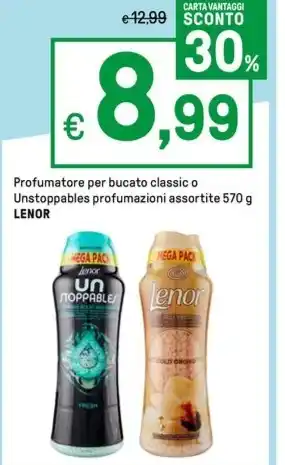 Iper La Grande Profumatore per bucato classic o Unstoppables profumazioni assortite 570 g LENOR offerta