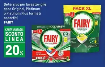 Iper La Grande Detersivo per lavastoviglie caps Original, Platinum o Platinum Plus formati assortiti FAIRY offerta