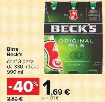 Carrefour Becks Birra offerta