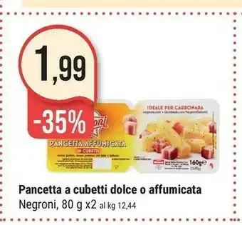 Supermercati Gulliver Negroni Pancetta Affumicata Cubetti 160 G(ml) offerta