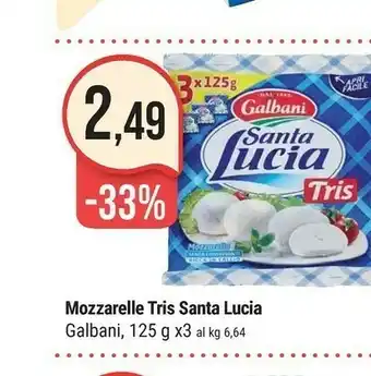 Supermercati Gulliver Galbani Santa Lucia Tris Mozzarella 375 G(ml) offerta