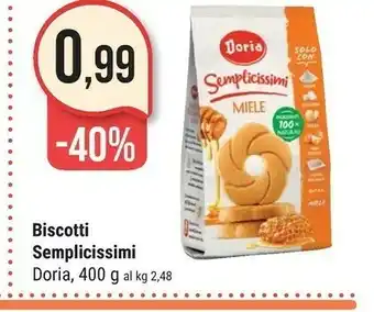 Supermercati Gulliver Doria Biscotti Semplicissimi offerta