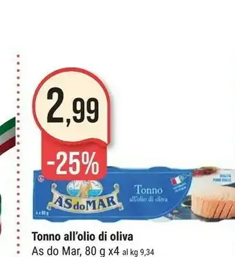Supermercati Gulliver Asdomar Tonno All'olio Di Oliva 320 G offerta