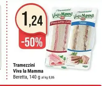 Supermercati Gulliver Fratelli Beretta - I Tramezzini Salmone e Philadelphia 140 g(ml) offerta