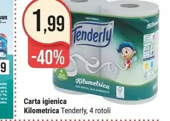 Supermercati Gulliver Tenderly Carta Igienica Kilometrica 4 Rotoli offerta