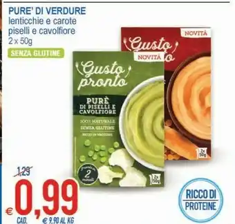 MD Discount Gusto Pronto Pure Di Verdure Lenticchie E Carote Piselli E Cavolfiore offerta