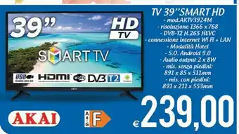 MD Discount Akai Tv 39'' Smart Hd AKTV3924M offerta