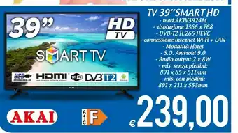 MD Discount Akai Smart Tv Aktv3924M offerta