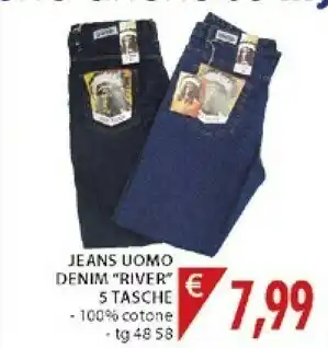 Mercatò River Jeans Uomo Denim 5 Tasche offerta