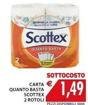 Mercatò Scottex Carta Quanto Basta 2 Rotoli offerta