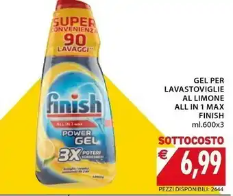 Mercatò Finish Gel Per Lavastoviglie Al Limone All In 1 Max offerta