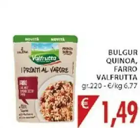 Mercatò Valfrutta Bulgur Quinoa Riso Rosso Pomodori Olive Verdi I Pronti Al Vapore 220 G(ml) offerta