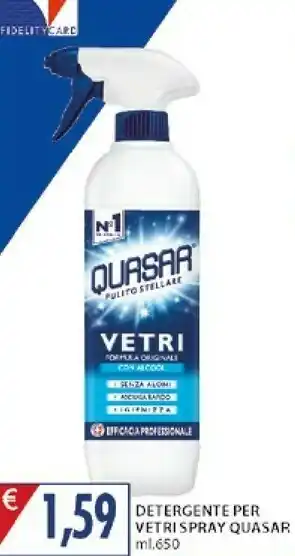 Mercatò Quasar Detergente Per Vetri Spray 650 Ml offerta