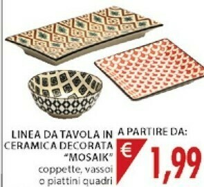 Mercatò Linea Da Tavola In Ceramica Decorata Mosaik offerta