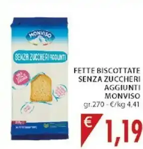 Monviso Fette Biscottate Senza Zuccheri
