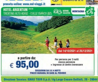 MD Discount Hotel Argentum Trentino Alto Adige offerta