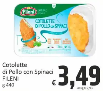 Paghi Poco Cotolette di Pollo con Spinaci FILENI g 440 offerta
