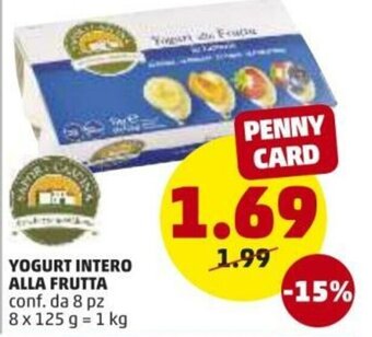 PENNY Yogurt Intero Alla Frutta 8pz 125g offerta