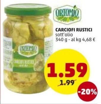 PENNY Ortomio Carciofi Rustici 340g offerta