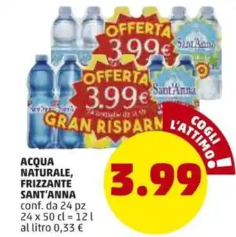 PENNY Sant'Anna Acqua Naturale, Frizzante 24pz 50cl offerta
