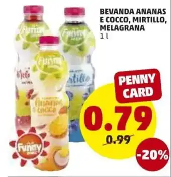 PENNY Bevanda Ananas e Cocco, Mirtillo, Melagrana 1l offerta