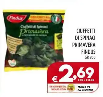 Il Centesimo CIUFFETTI DI SPINACI PRIMAVERA FINDUS GR 800 offerta