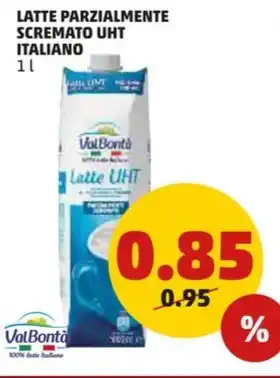 PENNY LATTE PARZIALMENTE SCREMATO UHT ITALIANO 1 l offerta
