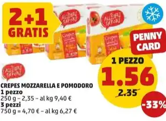 PENNY CREPES MOZZARELLA E POMODORO offerta