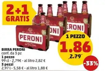 PENNY BIRRA PERONI conf. da 3 pz offerta