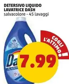PENNY DETERSIVO LIQUIDO LAVATRICE DASH salvacolore - 45 lavaggi offerta