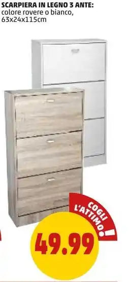PENNY SCARPIERA IN LEGNO 3 ANTE offerta