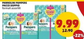 PENNY PANNOLINI PAMPERS PACCO DOPPIO formati assortiti offerta