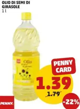 PENNY OLIO DI SEMI DI GIRASOLE 1 l offerta