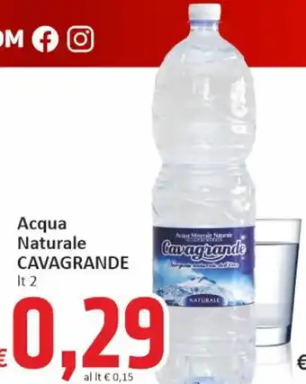 Paghi Poco Acqua Naturale CAVAGRANDE lt 2 offerta