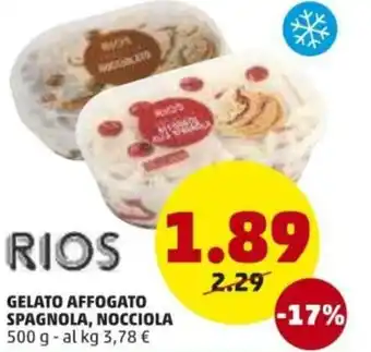 PENNY Rios Gelato Affogato Spagnola, Nocciola 500g offerta